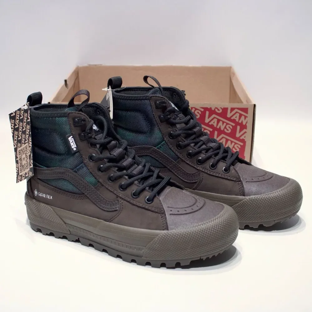 New w/Box Vans Sk8-Hi Gore-Tex MTE-3 Waterproof Plaid Green Women 8 (Men 6.5)